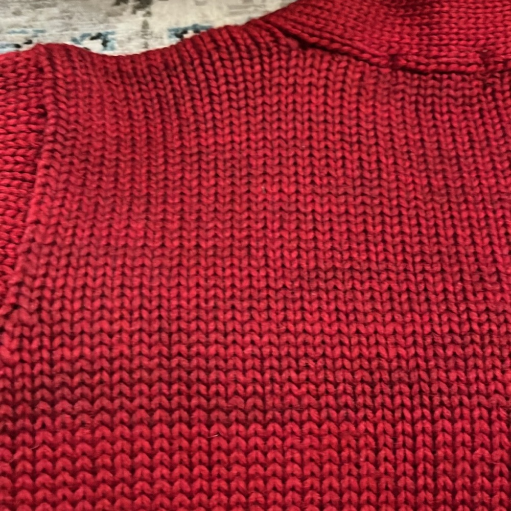 Vintage Thos. E Wilson & Co. Red V-Neck Heavy Sweater - Picture 9 of 16